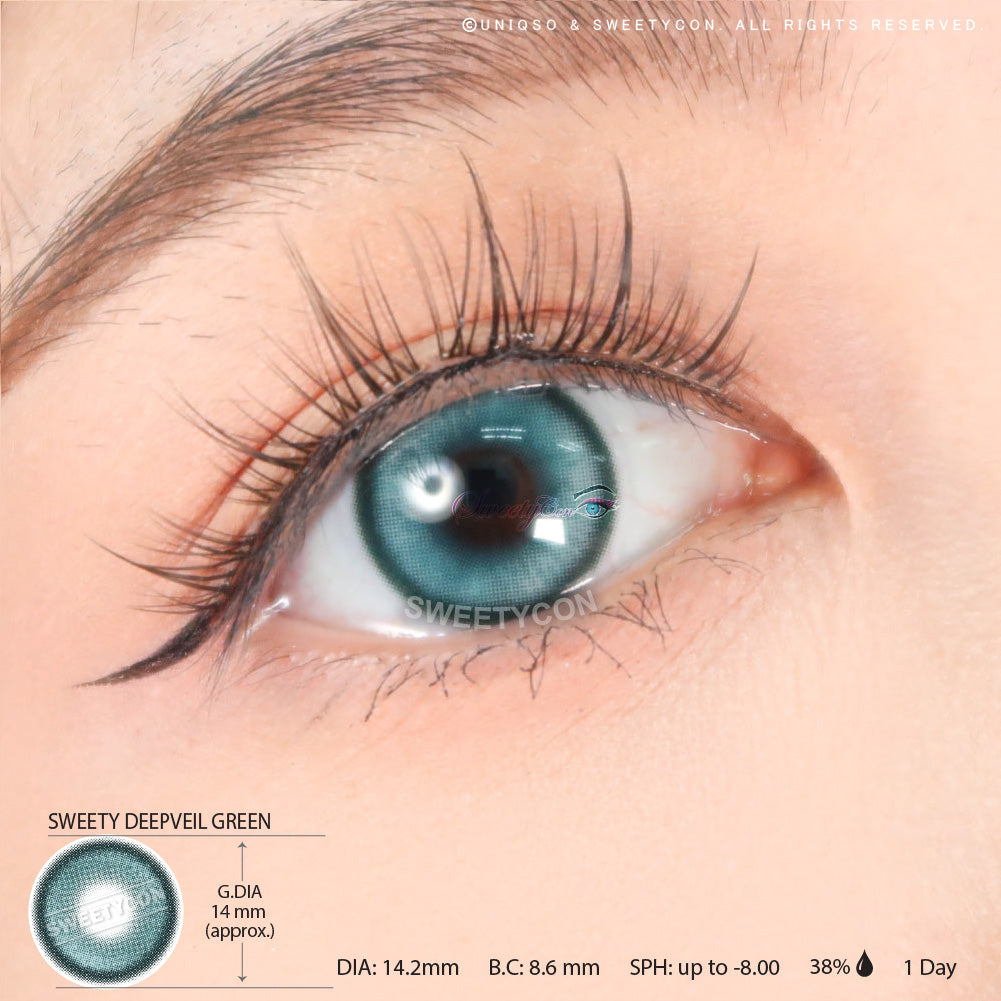 1 Day Sweety Deepveil Green (2 or 10 lenses/pack)-Colored Contacts-UNIQSO EU