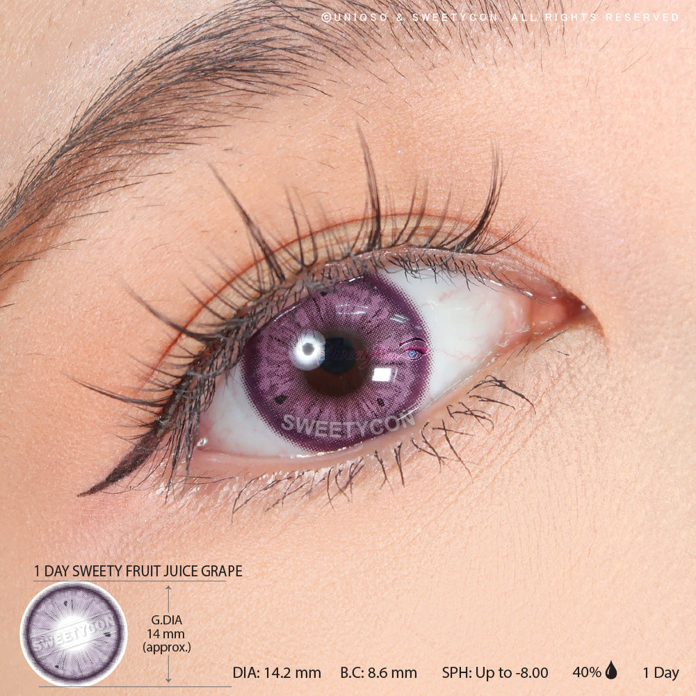 1 Day Sweety Fruit Juice Grape (2 or 10 lenses/pack)-Colored Contacts-UNIQSO EU