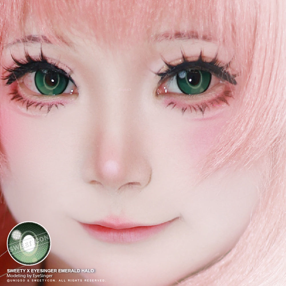 Sweety x Eyesinger Emerald Halo (2 lenses/pack)-Colored Contacts-UNIQSO EU