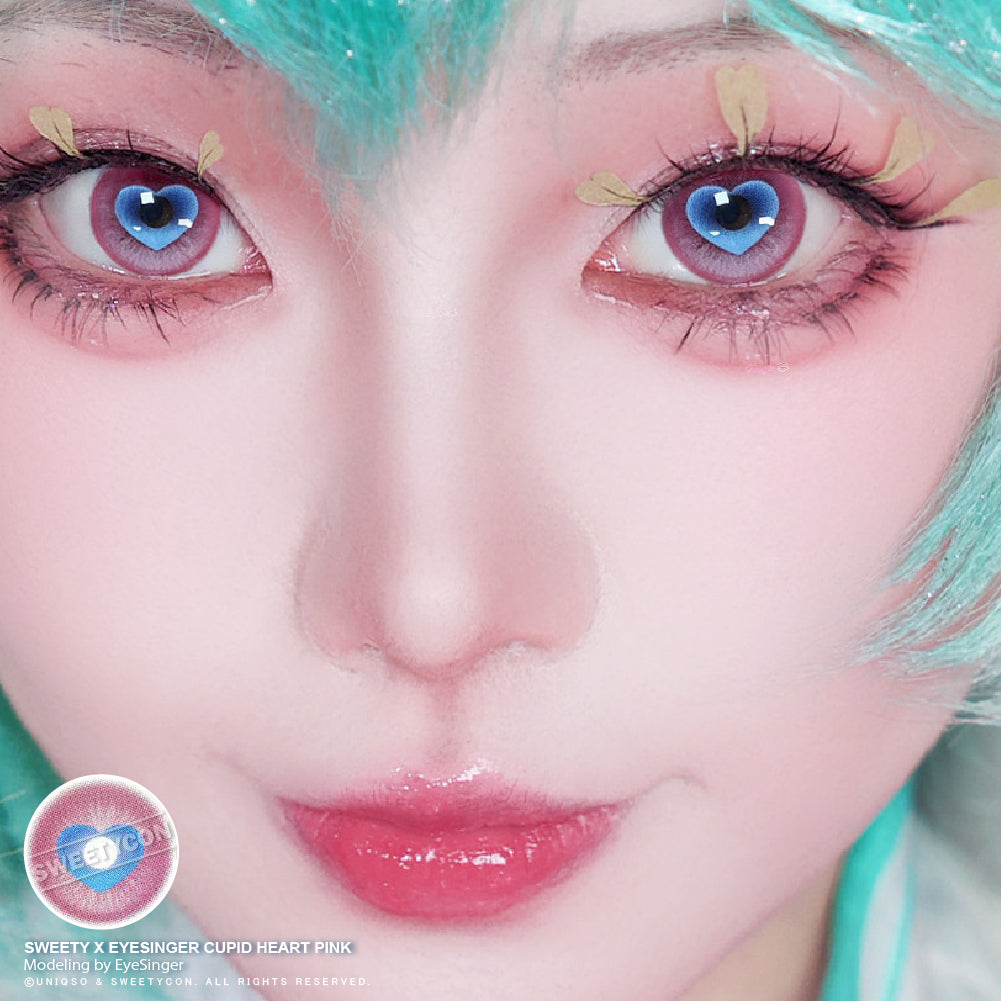 Sweety x Eyesinger Cupid Heart Pink (2 lenses/pack)-Colored Contacts-UNIQSO EU