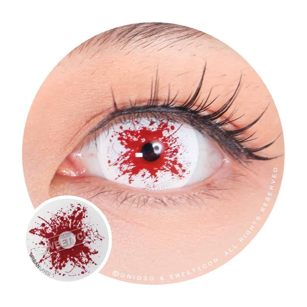 Sweety Mini Sclera Red Splash (1 lens/pack)-Mini Sclera Contacts-UNIQSO