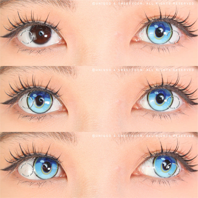 Sweety x Eyesinger Crystal Diamond Aqua (2 lenses/pack)-Colored Contacts-UNIQSO EU