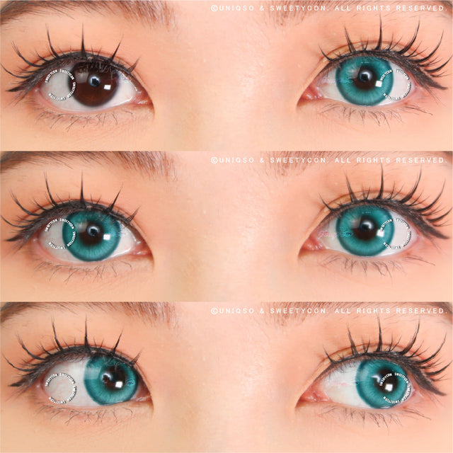 Sweety Halo Turquoise (1 lens/pack)-Colored Contacts-UNIQSO EU