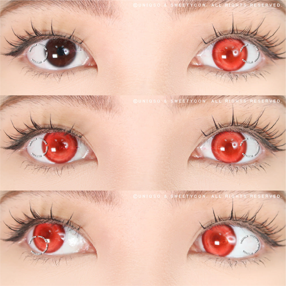 Sweety Delulu Red (1 lens/pack)-Colored Contacts-UNIQSO