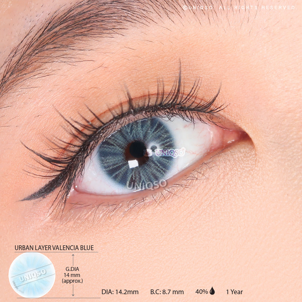 Urban Layer Valencia Blue (1 lens/pack)-Colored Contacts-UNIQSO