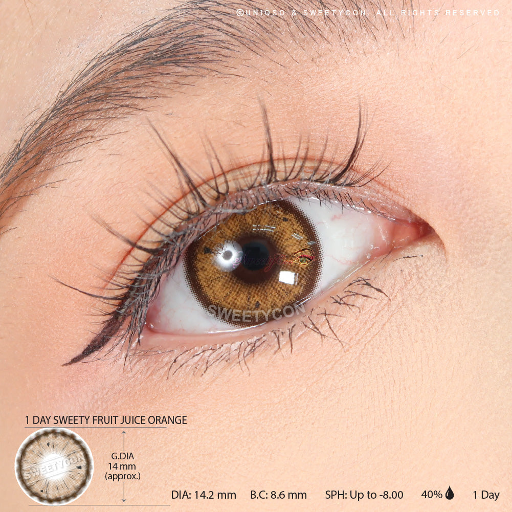 Sweety Fruit Juice Orange (1 lens/pack)-Colored Contacts-UNIQSO