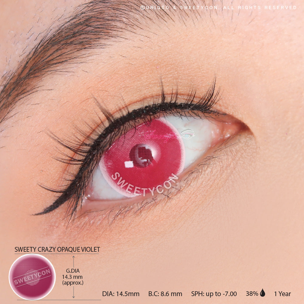 Sweety Crazy Opaque Violet (1 lens/pack)-Crazy Contacts-UNIQSO