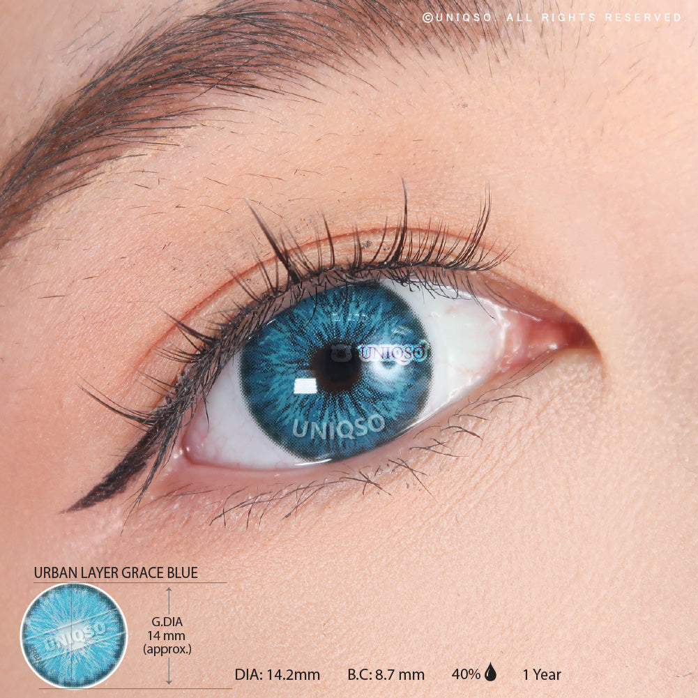 Urban Layer Grace Blue (1 lens/pack)-Colored Contacts-UNIQSO