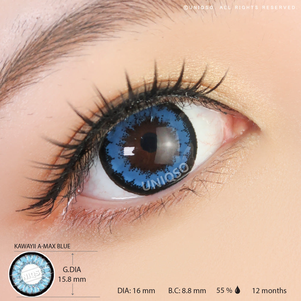 Kawayii A-Max Blue (1 lens/pack)-Colored Contacts-UNIQSO