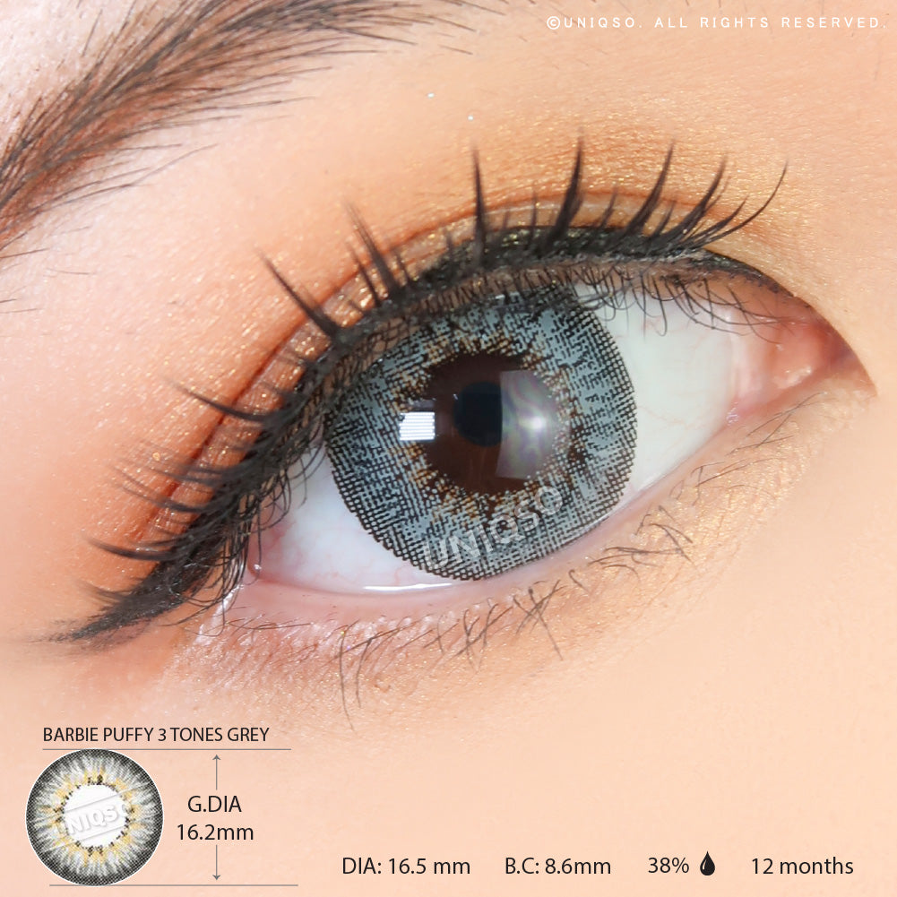 Western Eyes Puffy 3 Tones Grey (1 lens/pack)-Colored Contacts-UNIQSO