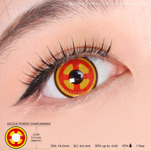 Kazzue Crazy Power Red Cross (1 lens/pack)-Colored Contacts-UNIQSO EU