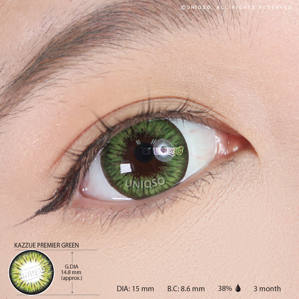 Kazzue Premier Green (1 lens/pack)-Colored Contacts-UNIQSO EU
