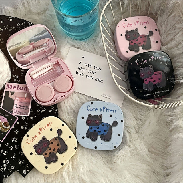 Lens Case Travel Kit - Happy Cute Kitten-Lens Case-UNIQSO EU