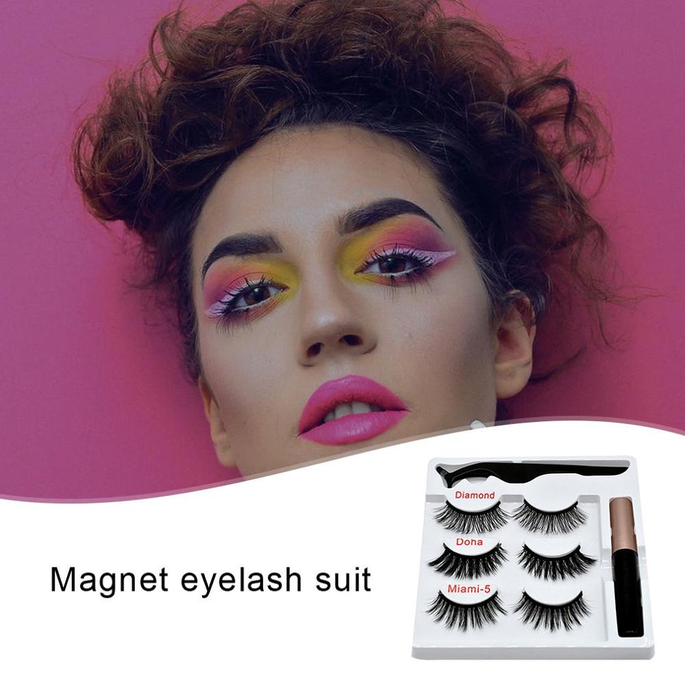 Mixed Designs Faux Mink Magnetic Eyelashes Kit Set (3 Pairs)-Magnetic Eyelash-UNIQSO EU
