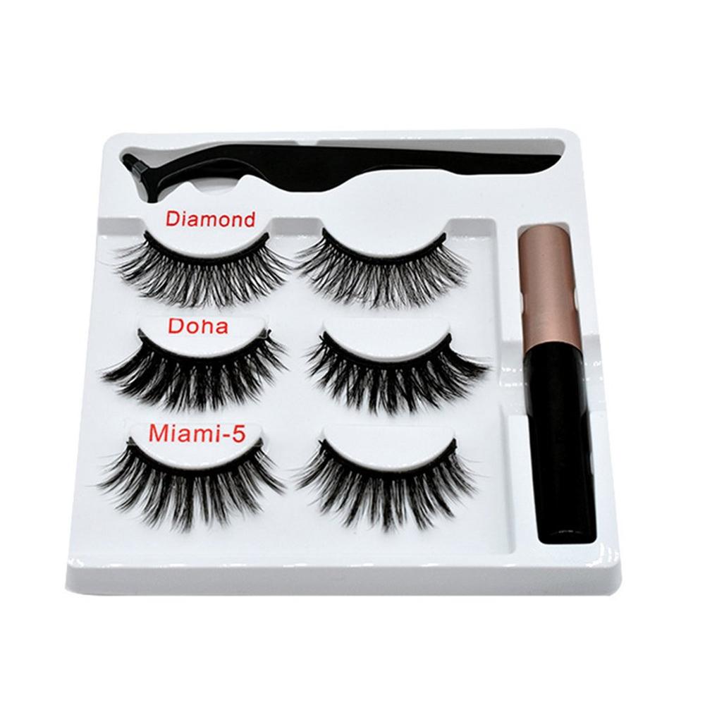 Mixed Designs Faux Mink Magnetic Eyelashes Kit Set (3 Pairs)-Magnetic Eyelash-UNIQSO EU