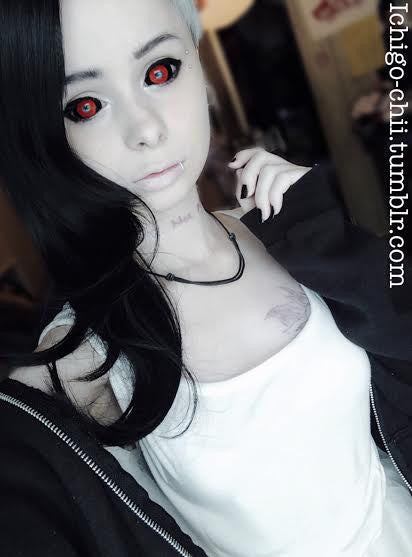 Phantasee Red Black Sclera Contacts Tokyo Ghoul - Red Ghoul/Gremlin (2 lenses/pack)-Sclera Contacts-UNIQSO EU