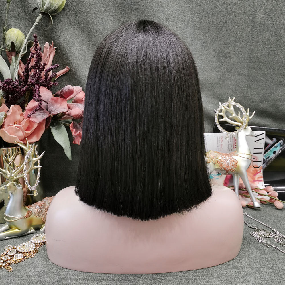 Premium Wig - Ebony Timeless Bob in Shoulder Length Lace Front Wig-Lace Front Wig-UNIQSO EU