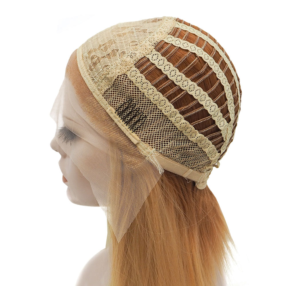 Premium Wig - Khaki Lemon Medium Straight Lace Front Wig-Lace Front Wig-UNIQSO EU