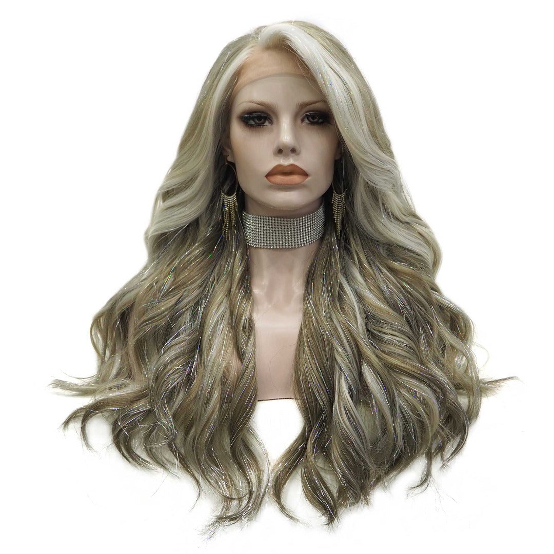 Premium Wig - Long Tinsel Grey Ombre Lace Front Wig-Lace Front Wig-UNIQSO EU