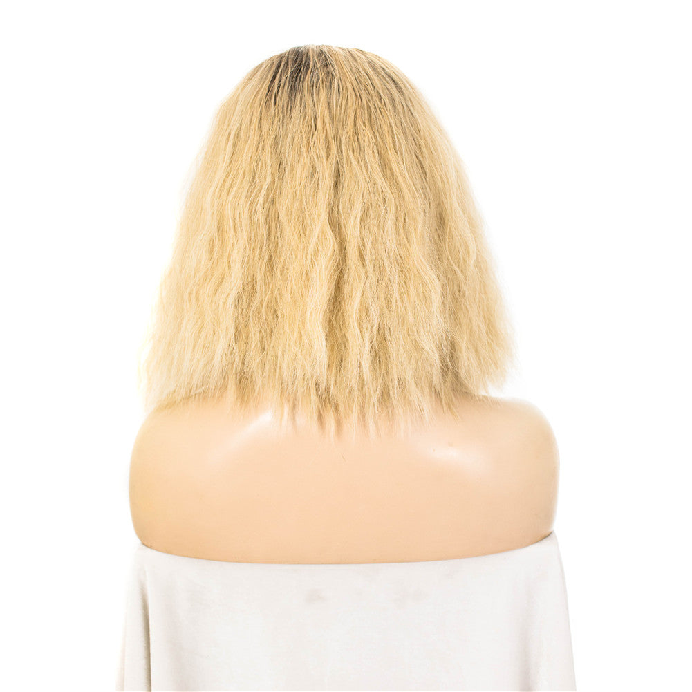Premium Wig - Rooted Honey Blonde in Medium Curl Lace Front Wig-Lace Front Wig-UNIQSO EU