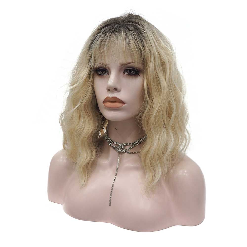 Premium Wig - Rooted Sunflower Fringe in Shoulder Length Wave Lace Front Wig-Lace Front Wig-UNIQSO EU