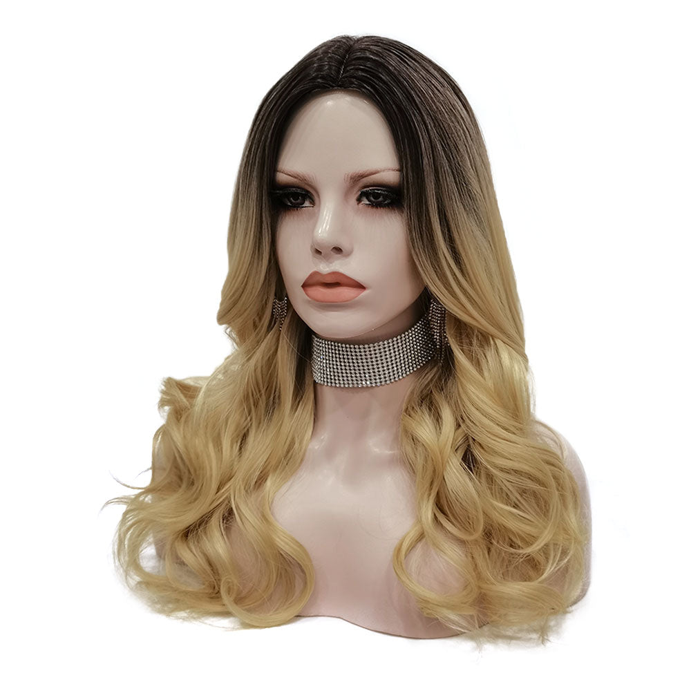 Rooted Dusty Blonde Long Wavy Daily Wig-Daily Wig-UNIQSO EU