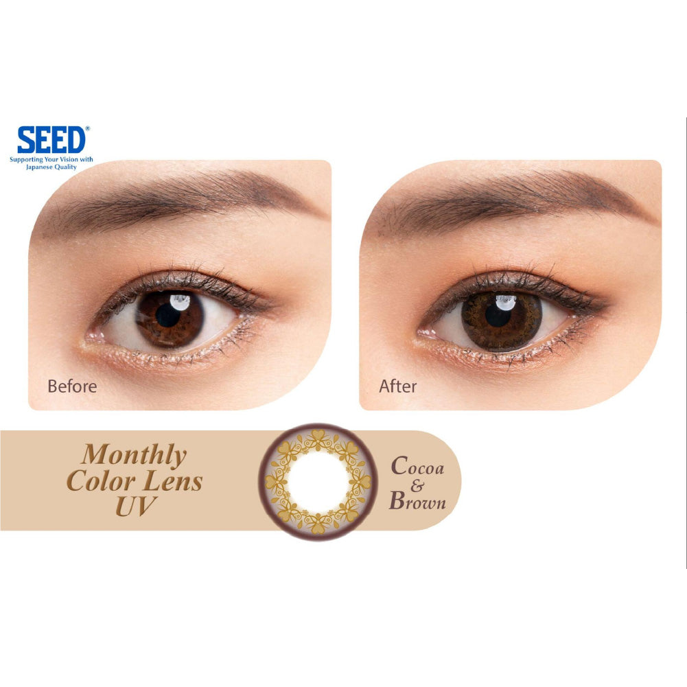 SEED Monthly Color Lens UV - Dark Brown-Colored Contacts-UNIQSO EU