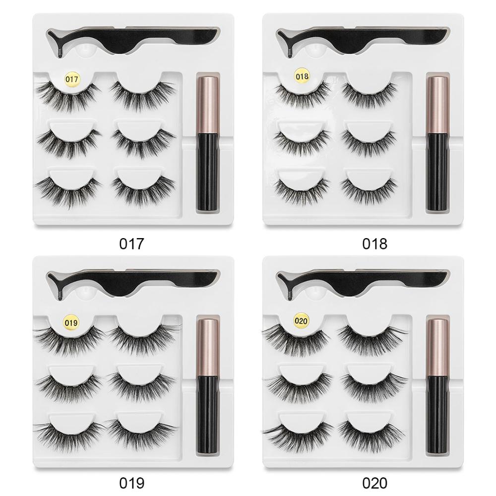 Sexy Sheep Mixed Designs Faux Mink Magnetic Eyelashes Kit Set (3 Pairs)-Magnetic Eyelash-UNIQSO EU