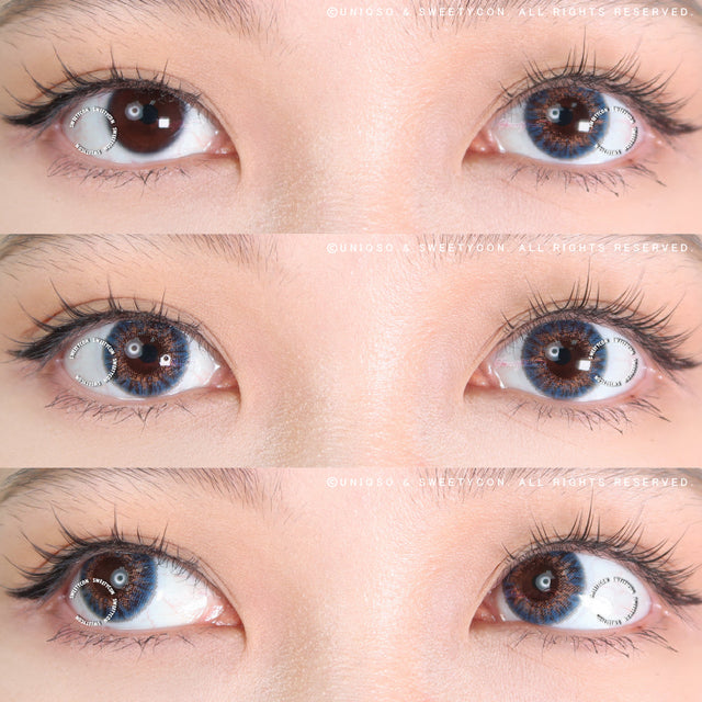 Sweety 3 Tones Blue Hazel (1 lens/pack)-Colored Contacts-UNIQSO EU