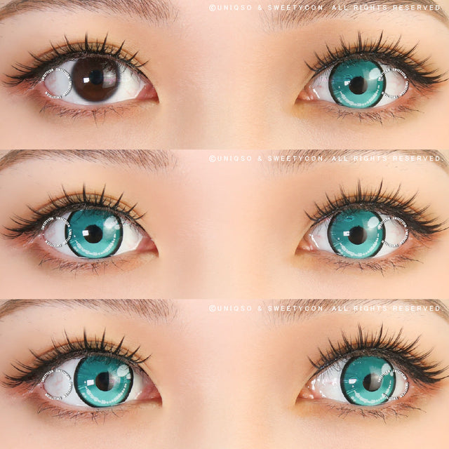 Sweety Anime 2 Teal Green (1 lens/pack)-Colored Contacts-UNIQSO EU