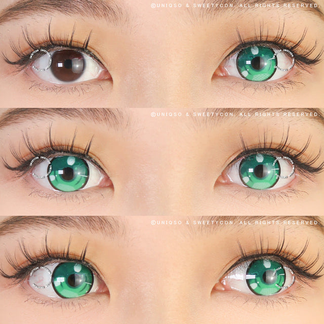 Sweety Anime 3 Green (1 lens/pack)-Colored Contacts-UNIQSO EU