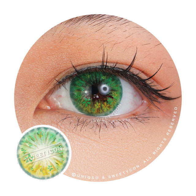 Sweety Anime Flower Green (1 lens/pack)-Colored Contacts-UNIQSO EU