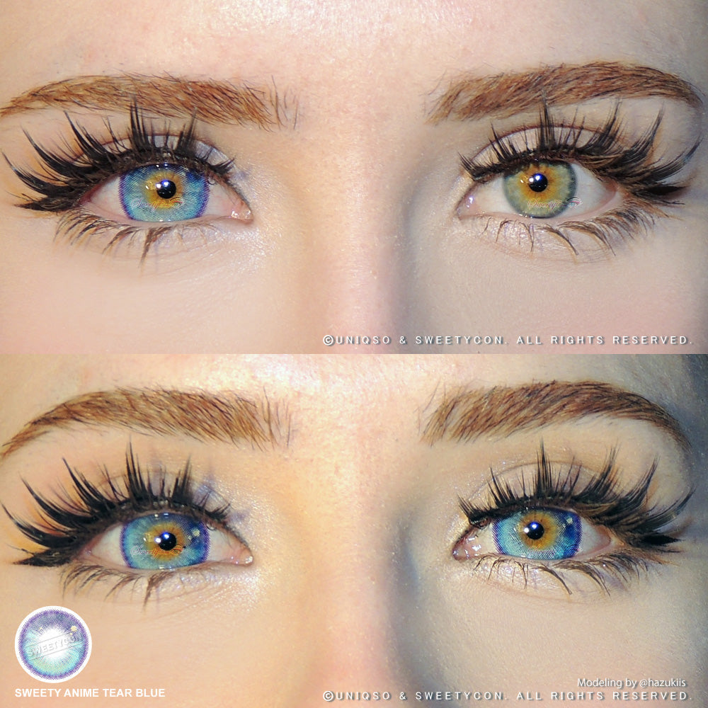Sweety Anime Tear Blue (1 lens/pack)-Colored Contacts-UNIQSO EU