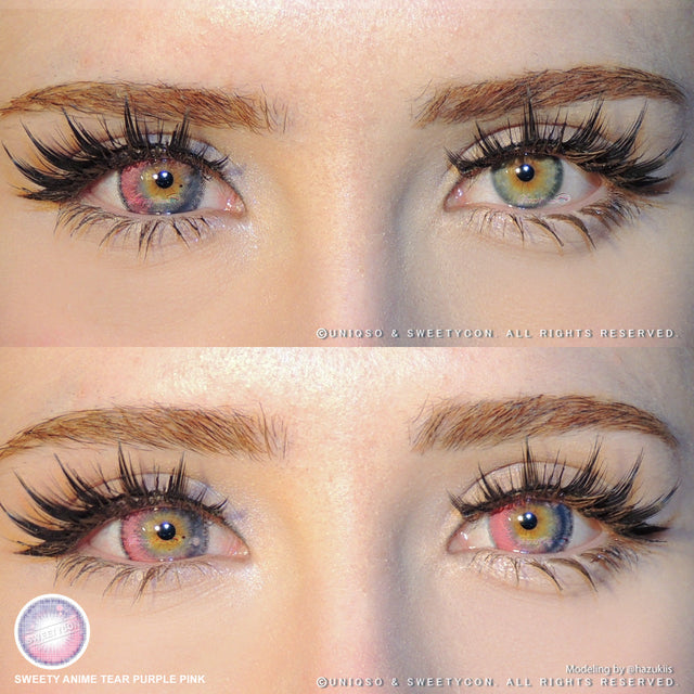 Sweety Anime Tear Purple Pink (1 lens/pack)-Colored Contacts-UNIQSO EU