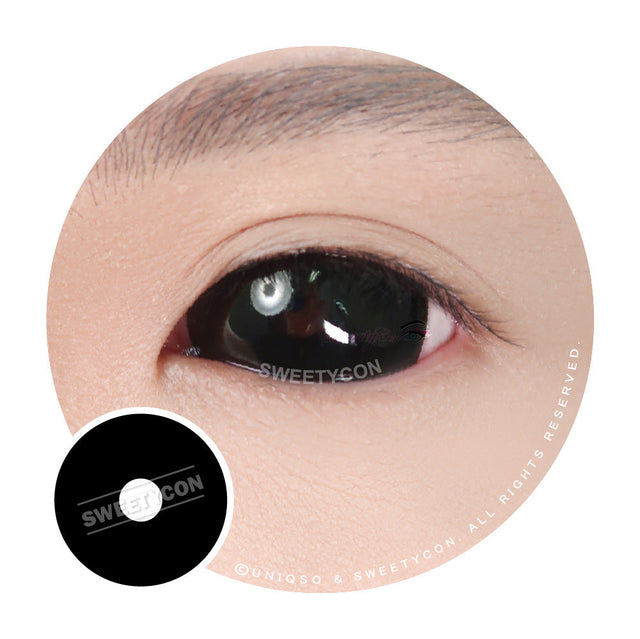 Sweety Black Sclera Contacts Sabretooth/Blackout/Black with Prescription (1 lens/pack)-Sclera Contacts-UNIQSO EU