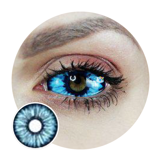 Sweety Blue Sclera Contacts - Blue Elf (1 lens/pack)-Sclera Contacts-UNIQSO EU