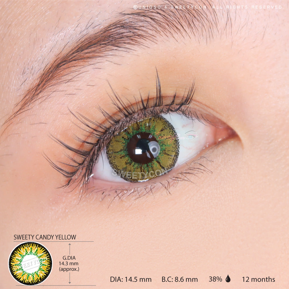 Sweety Candy Yellow (1 lens/pack)-Colored Contacts-UNIQSO EU