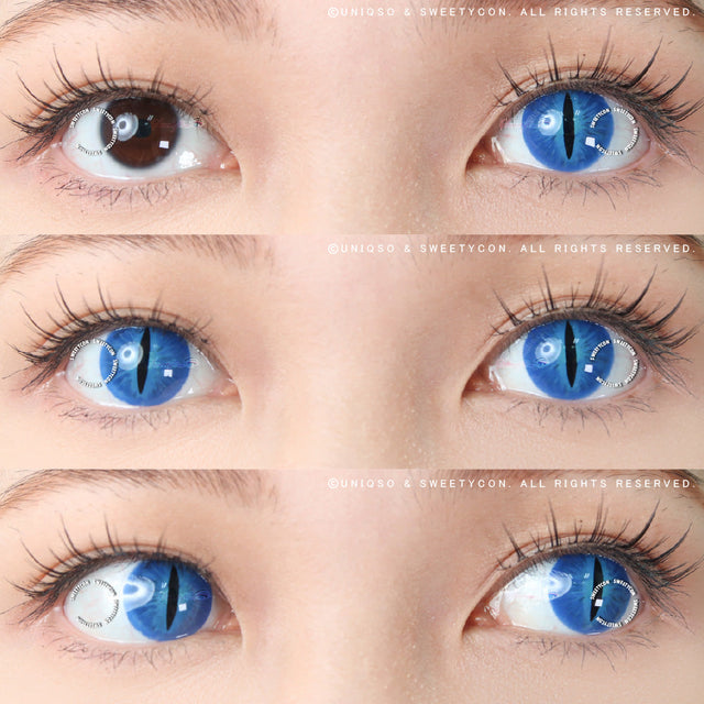 Sweety Crazy Blue Demon Eye / Cat Eye (New) (1 lens/pack)-Crazy Contacts-UNIQSO EU