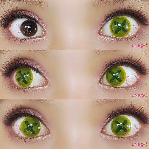 Sweety Crazy Button Eye - Charteuse (1 lens/pack)-Crazy Contacts-UNIQSO EU