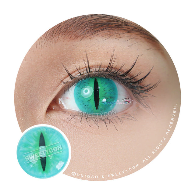 Sweety Crazy Green Demon Eye / Cat Eye (New) (1 lens/pack)-Crazy Contacts-UNIQSO EU
