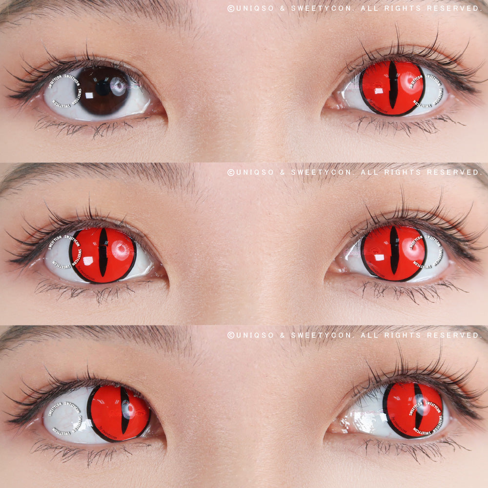 Sweety Crazy Red Demon Eye / Cat Eye (1 lens/pack)-Crazy Contacts-UNIQSO EU