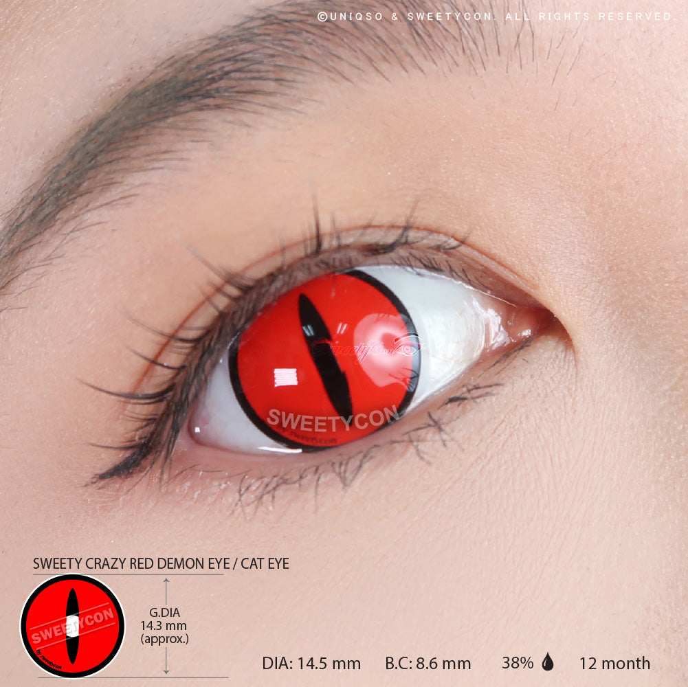 Sweety Crazy Red Demon Eye / Cat Eye (1 lens/pack)-Crazy Contacts-UNIQSO EU