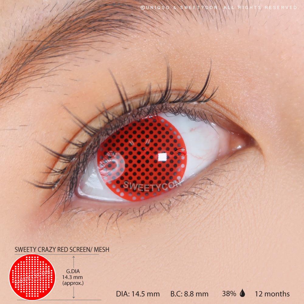 Sweety Crazy Red Screen/ Mesh II (1 lens/pack)-Crazy Contacts-UNIQSO EU