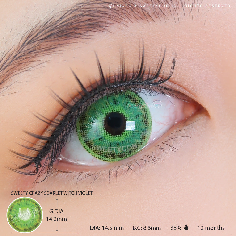 Sweety Crazy Scarlet Witch Green (1 lens/pack)-Crazy Contacts-UNIQSO EU