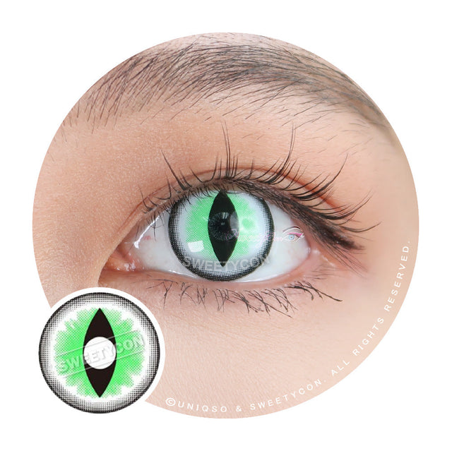 Sweety Crazy Sexy Cat Eye Green (1 lens/pack)-Crazy Contacts-UNIQSO EU