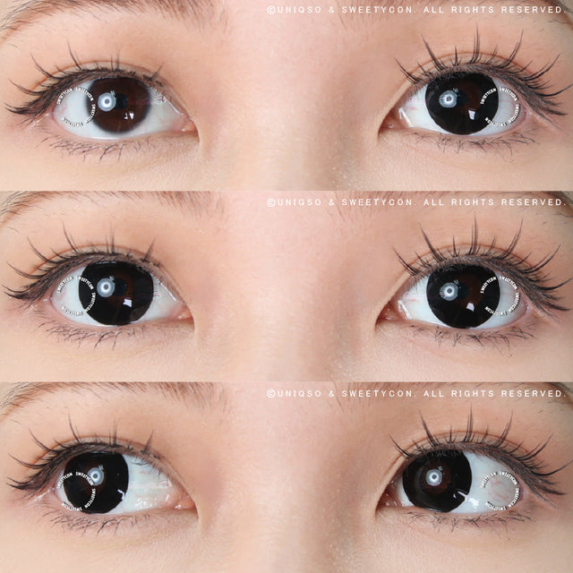 Sweety Crazy Solid Black (1 lens/pack)-Crazy Contacts-UNIQSO EU