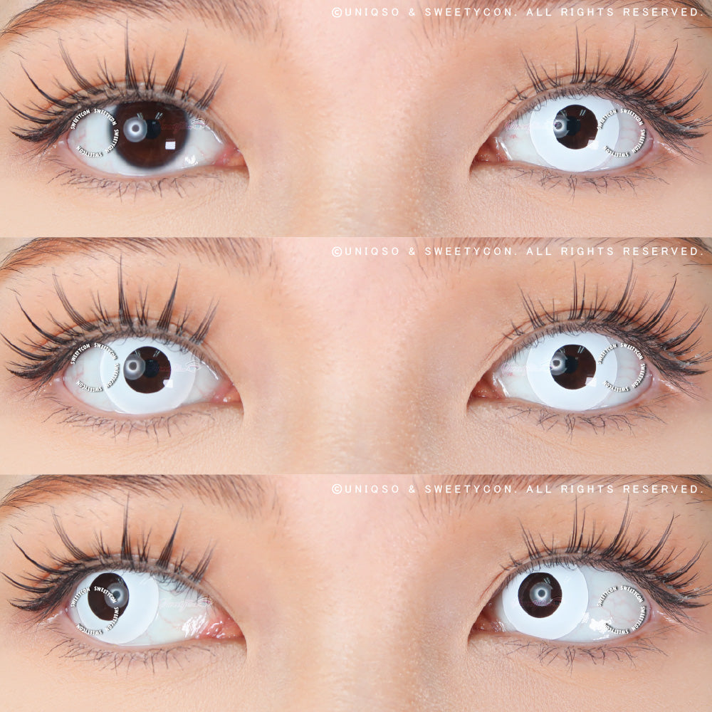 Sweety Crazy Solid White/Whiteout - 1 Day Disposable (1 lens/pack)-Crazy Contacts-UNIQSO EU