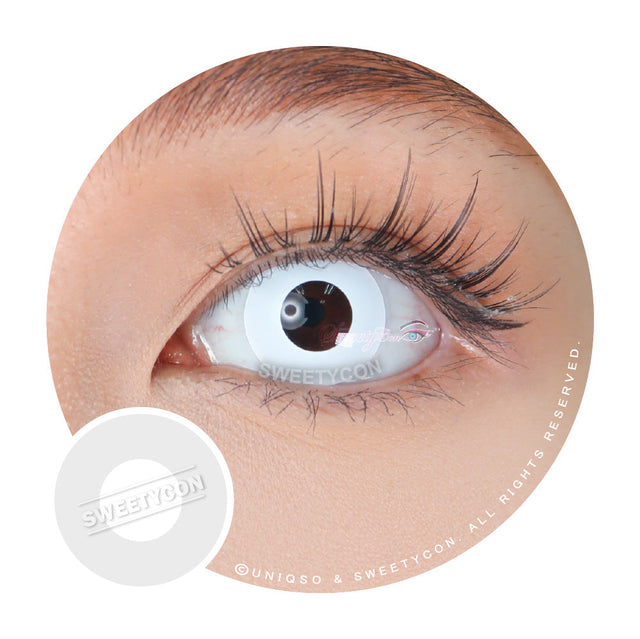 Sweety Crazy Solid White/Whiteout - 1 Day Disposable (1 lens/pack)-Crazy Contacts-UNIQSO EU