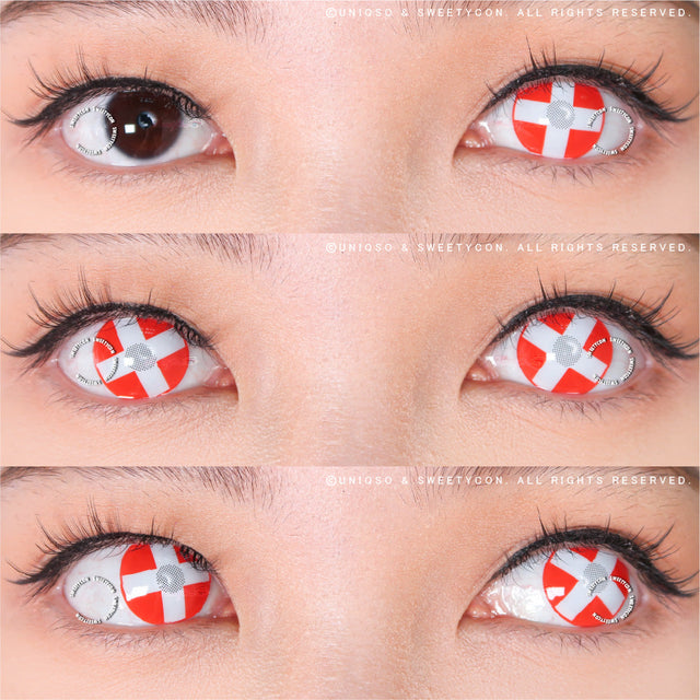 Sweety Crazy White Cross Red Eye (1 lens/pack)-Crazy Contacts-UNIQSO EU