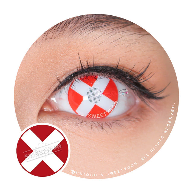 Sweety Crazy White Cross Red Eye (1 lens/pack)-Crazy Contacts-UNIQSO EU